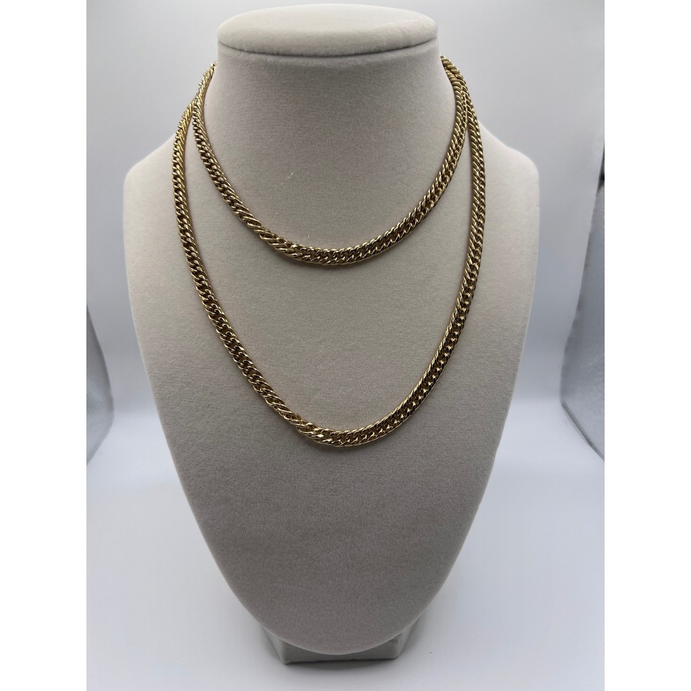Direction One Curb Chain Necklace Unisex 30" Gold Tone Excellent Long Link